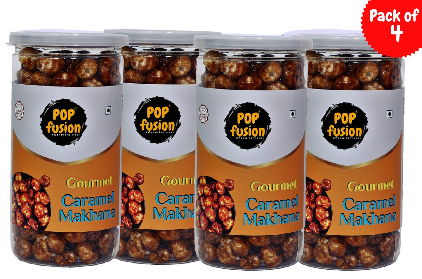 Roasted & Flavoured Makhana- Classic Salted Caramel (Pack of 4, 560 g)
